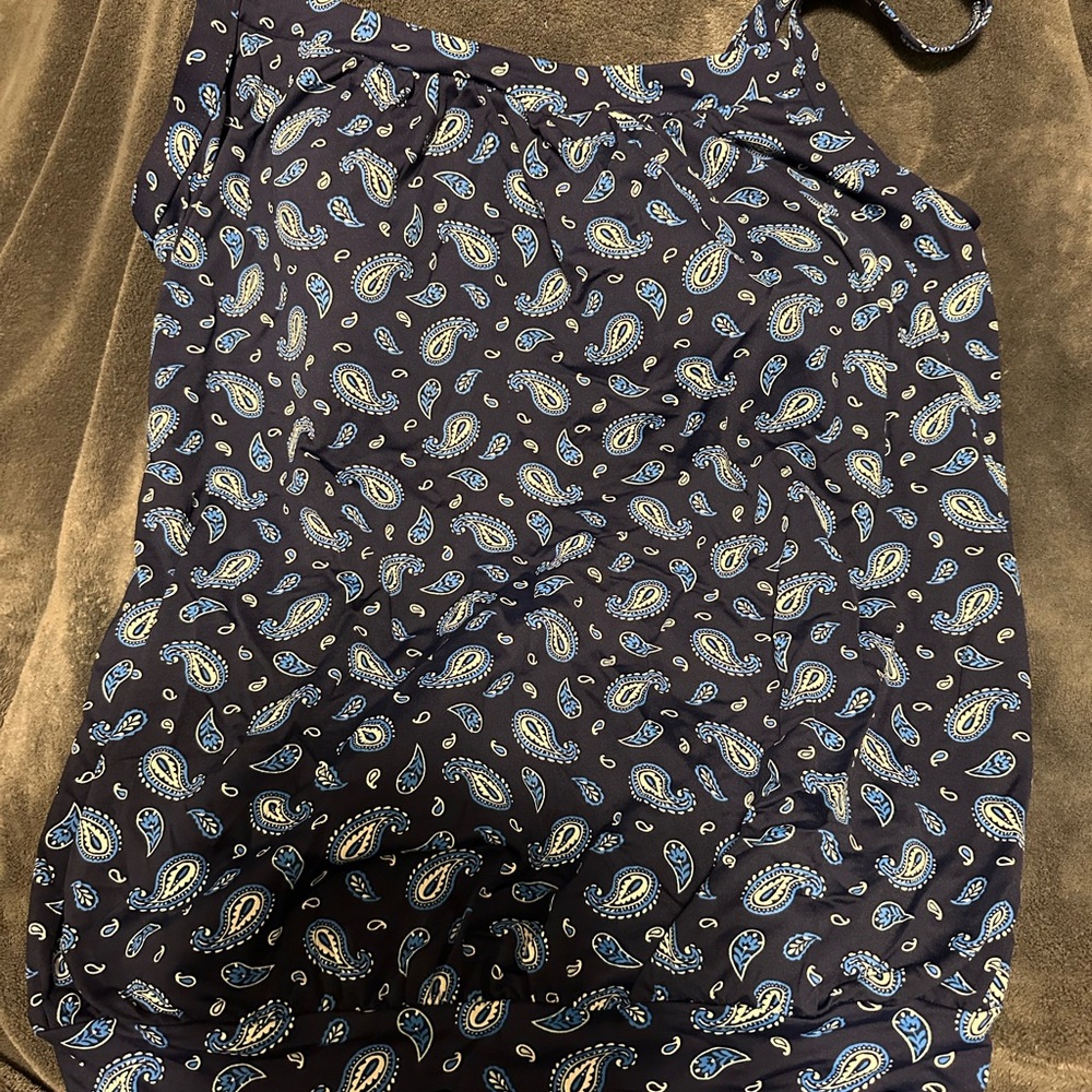Lands' End Blue Paisley Swimwear